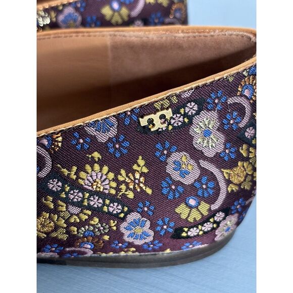 Tory Burch holiday jacquad/gold 5mm smoking slipper, size 11, BNIB,MSRP$313 - Picture 7 of 8